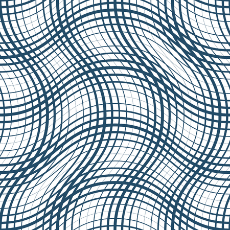 Vector ornamental continuous background made using undulate lines and curves. Monochrome netting composition can be used as wallpaper pattern.のイラスト素材