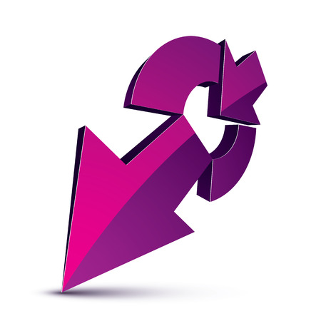 3d abstract symbol with an arrow. Business growth and prosperity concept vector design element, innovations theme icon.のイラスト素材