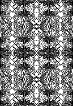 Vector monochrome stripy illusive endless pattern, art continuous geometric background with graphic...