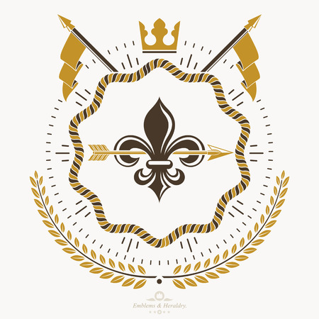 Vintage emblem, vector heraldic design.のイラスト素材