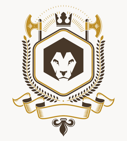 Vintage emblem, vector heraldic design.のイラスト素材