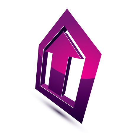 3d abstract symbol with an arrow. Business development and success concept vector design element, innovations theme icon.のイラスト素材