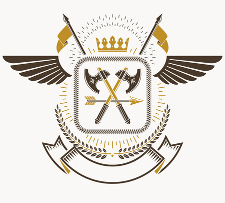 Heraldic Coat of Arms, vintage vector emblem.のイラスト素材