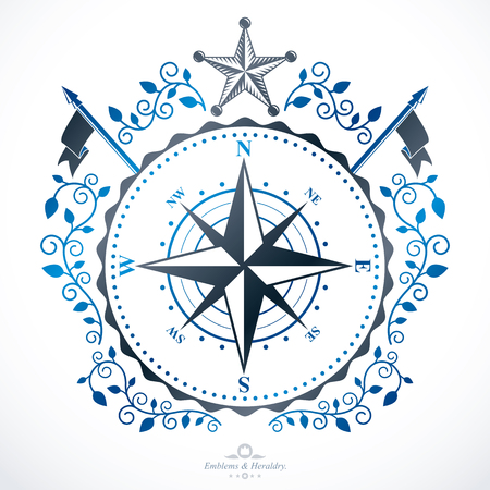 Heraldic coat of arms decorative emblem.のイラスト素材