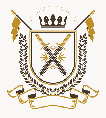 Vintage emblem, vector heraldic design.のイラスト素材