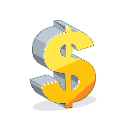 Dollar sign vector illustration isolated on white background.のイラスト素材