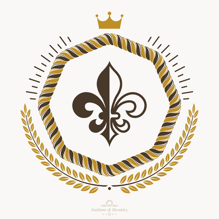 Heraldic design, vector vintage emblem.のイラスト素材