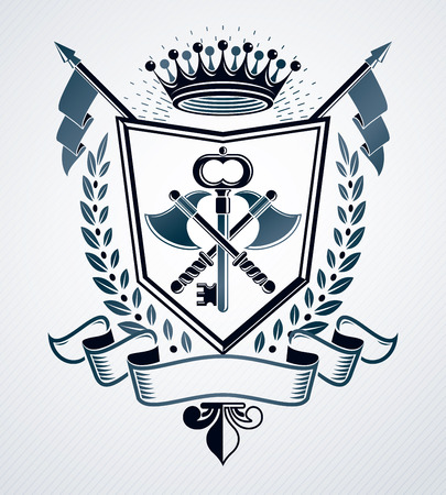 Vintage heraldry design template, vector emblem.のイラスト素材