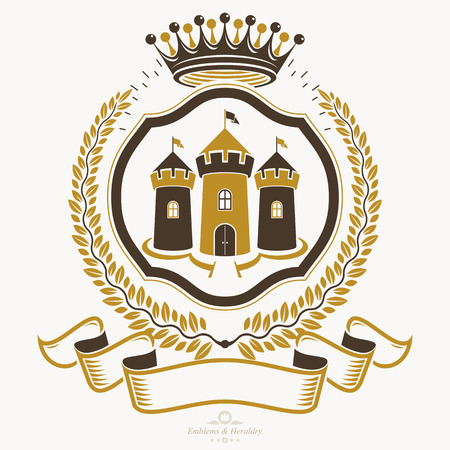 Old style heraldry, heraldic emblem, vector illustration.のイラスト素材