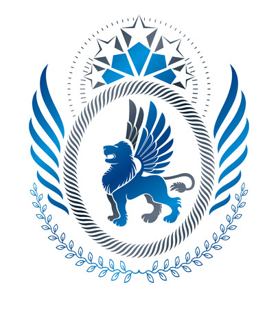 Heraldic design, vector vintage emblem.のイラスト素材