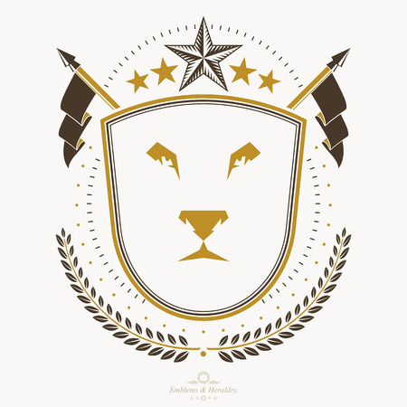 Vintage decorative emblem composition, heraldic vector.のイラスト素材