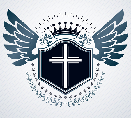 Heraldic signs vector vintage elements.のイラスト素材