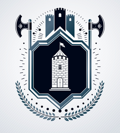Heraldic sign, element, heraldry emblem, insignia, sign, vector.のイラスト素材