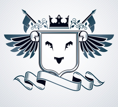 Vintage emblem, vector heraldic design.のイラスト素材