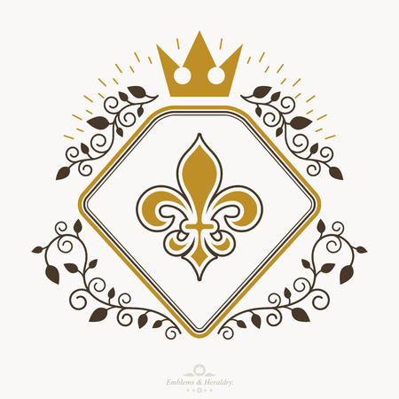 Heraldic sign, element, heraldry emblem, insignia, sign, vector.のイラスト素材
