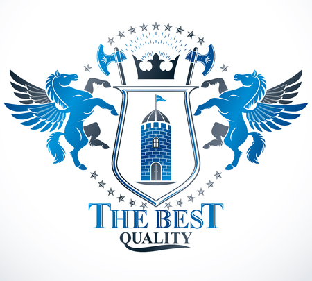 Vintage award design, vintage heraldic Coat of Arms. Vector emblem.のイラスト素材