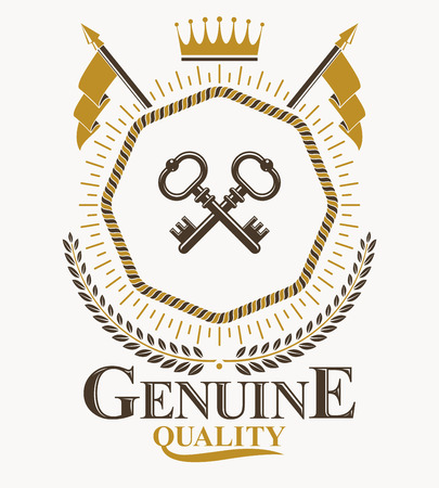 Vintage heraldry design template, vector emblem.のイラスト素材
