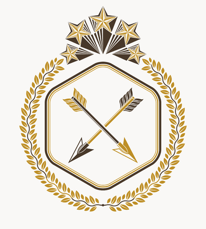 Heraldic emblem isolated vector illustration.のイラスト素材