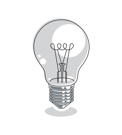 Light bulb idea concept vector illustration isolated on white background.のイラスト素材