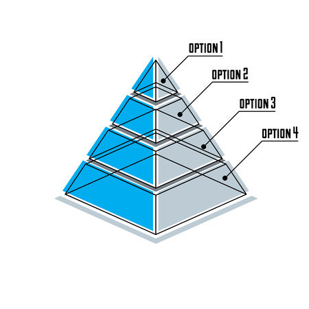 Infographics element, 3d layered pyramid, vector illustration.のイラスト素材