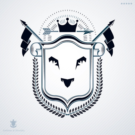 Luxury heraldic vector template. Vintage blazon.のイラスト素材