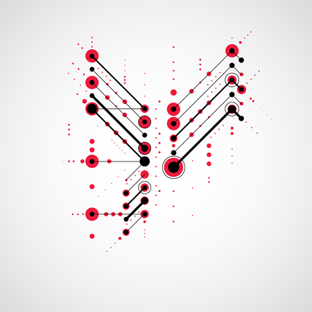 Bauhaus retro wallpaper, art vector background made using grid and circles. Geometric graphic 1960s illustration can be used as booklet cover design.のイラスト素材