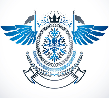 Vector emblem, vintage heraldic design.のイラスト素材