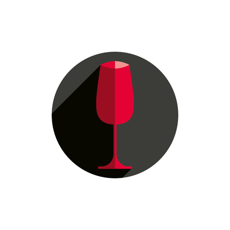 Winery theme, decorative stylish wine goblet. Wine tasting conceptual symbol, graphic design element for use in advertising.のイラスト素材