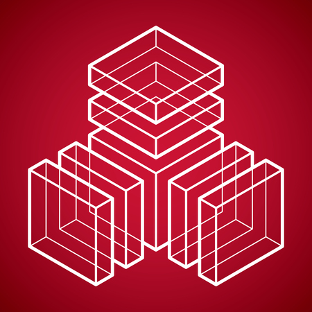 Abstract vector geometric form, 3D polygonal shape.のイラスト素材