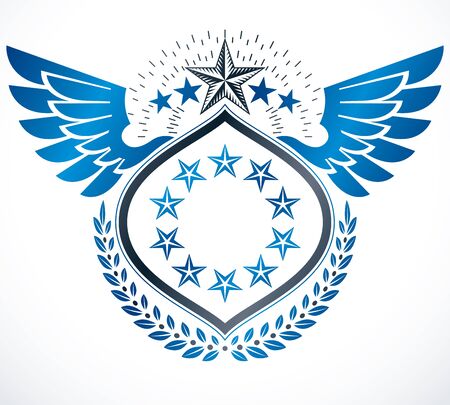 Vintage vector design element. Retro style label, heraldry.のイラスト素材