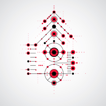 Bauhaus retro wallpaper, art vector background made using grid and circles. Geometric graphic 1960s illustration can be used as booklet cover design.のイラスト素材