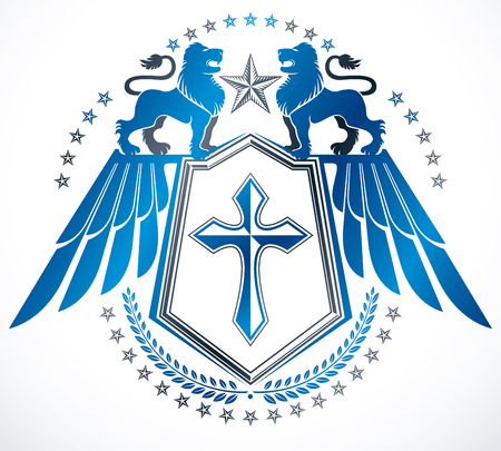 Old style heraldry heraldic emblem, vector illustration.のイラスト素材