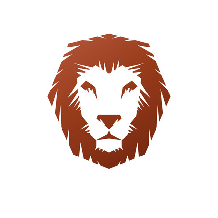Lion Face heraldic animal element. Heraldic Coat of Arms decorative logo isolated vector illustration.のイラスト素材