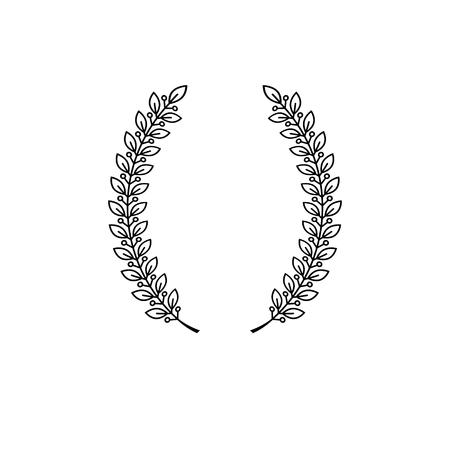 Laurel Wreath floral ancient emblem. Heraldic vector design element. Retro style label, heraldry logo.のイラスト素材