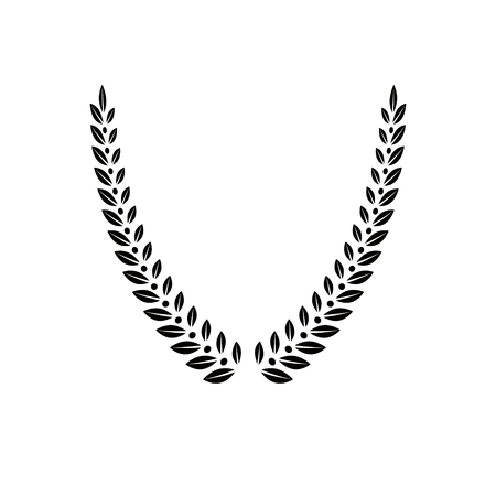 Laurel Wreath floral emblem created in V shape. Heraldic Coat of Arms decorative logo isolated vector illustration.のイラスト素材