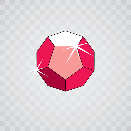 Vector glossy gemstone design element, illustration. Brilliant jewelry icon, logo.のイラスト素材