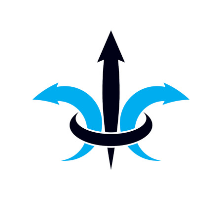 Business financial trend, vector upward arrow. Corporate development logo isolated on  white background. Company growth concept.のイラスト素材