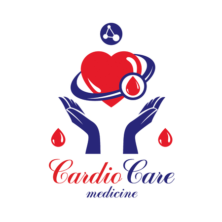 Heart shape created with wireframe connections, mesh. Scientific research and cardiology metaphor. Cardiovascular illness treatment concept for use as cardio center emblem.のイラスト素材