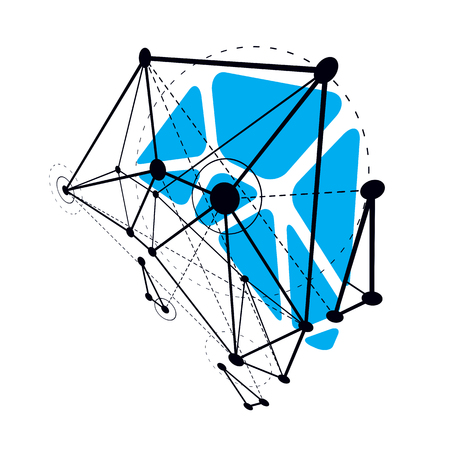 Tech abstract shape, vector polygonal figure. Communication technologies modern illustration.のイラスト素材