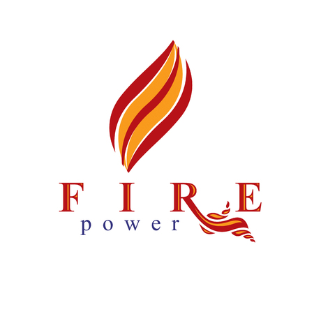 Fire element abstract logo for use as petrol corporate emblem. Oil and gas vector business conceptual symbol.のイラスト素材