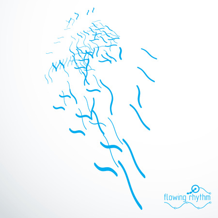 Flowing stripes, vector abstract wave lines illustration for use as website background.のイラスト素材