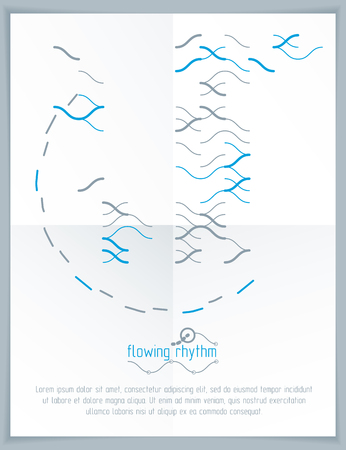 Flowing rhythm, abstract wave lines vector background for use as advertising poster or banner design.のイラスト素材