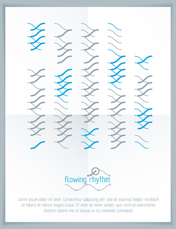 Abstract wavy lines pattern, art graphic illustration can be used as presentation flyer or brochure head page.のイラスト素材