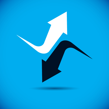 Business financial trend, vector upward arrow. Corporate development logo. Company growth concept.のイラスト素材
