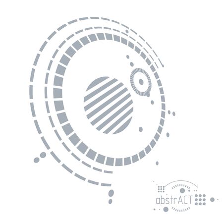 Engineering technological vector wallpaper made with circles and lines. Modern geometric composition can be used as template and layout. Abstract technical background.のイラスト素材