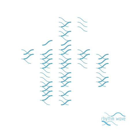 Abstract wavy lines rhythm pattern. Vector technical background, artistic graphic illustration.のイラスト素材