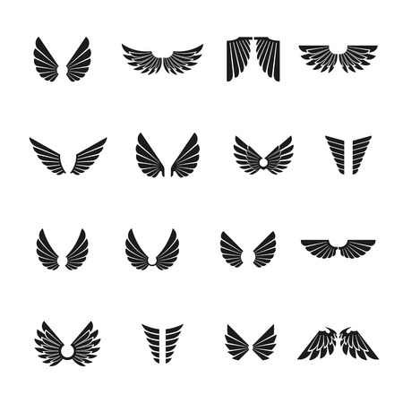 Freedom Wings emblems set. Heraldic Coat of Arms decorative logos isolated vector illustrations collection.のイラスト素材