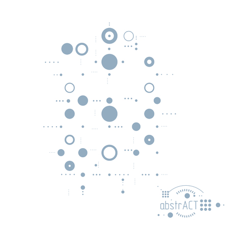 Mechanical scheme, vector engineering drawing with circles and geometric parts of mechanism. Technical plan can be used in web design and as wallpaper or background.のイラスト素材