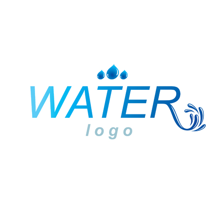 Pure aqua ecology vector logo. Human water reserves theme. Body cleansing concept.のイラスト素材