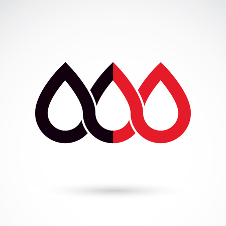 Vector blood drop illustration isolated on white. Medical theme vector graphic symbol for use in medical treatment.のイラスト素材